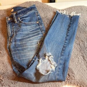 Madewell Distressed Medium Blue Skinny Jeans size 26